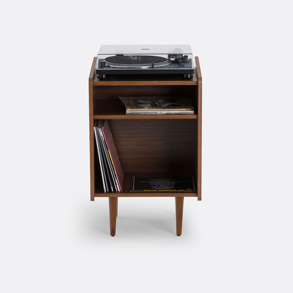 Vintage-Plattenregal Ronda, B. 51 cm nussholz, LA REDOUTE INTERIEURS