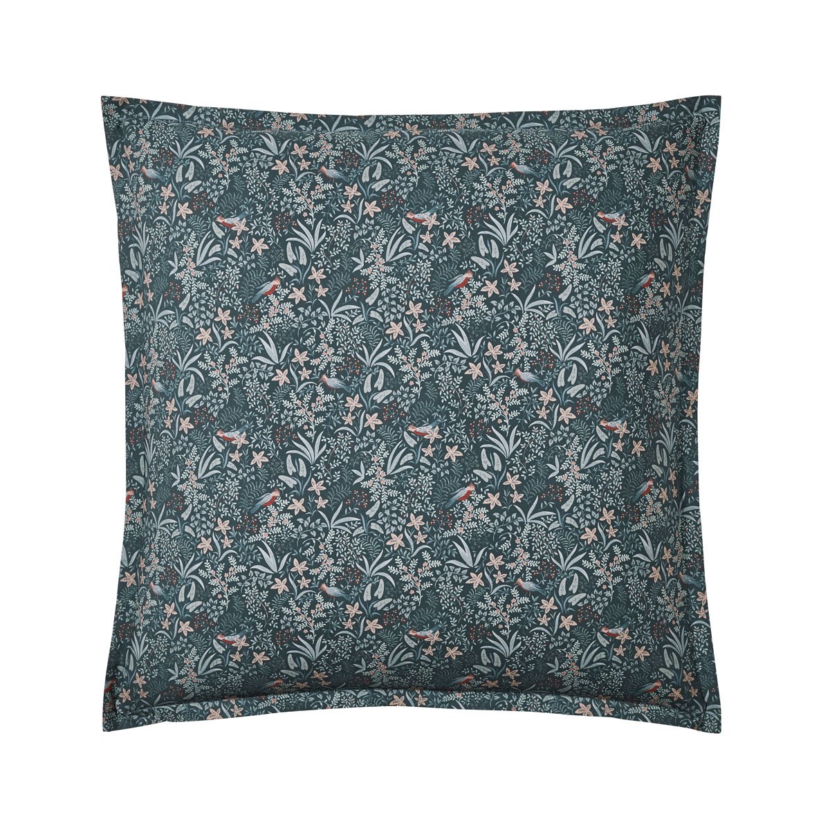 Taie d'oreiller imprimée en percale de coton, ODE NOCTURNE vert, ESSIX