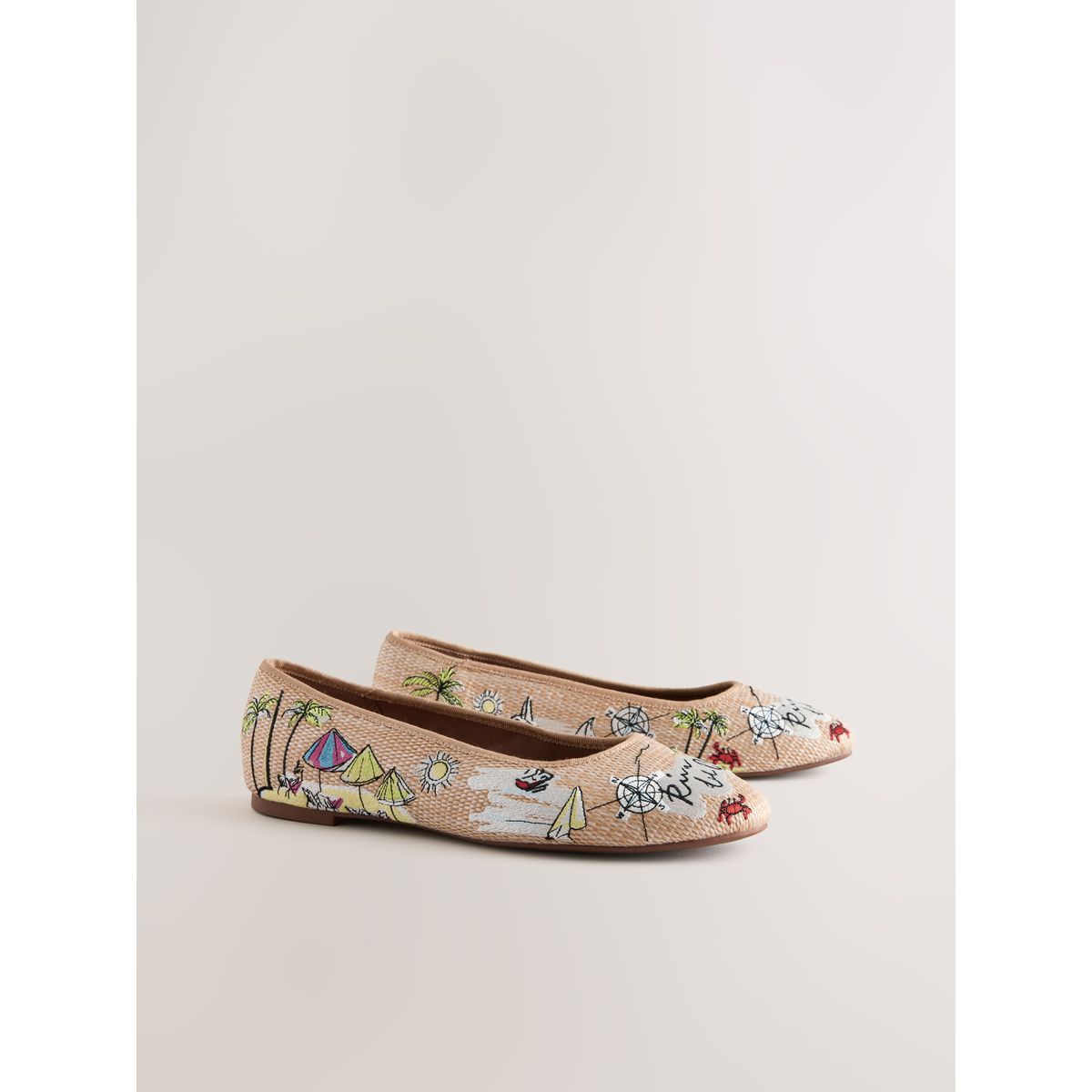 Ballerines en raphia brodées forever comfort® multi-couleurs, NEXT