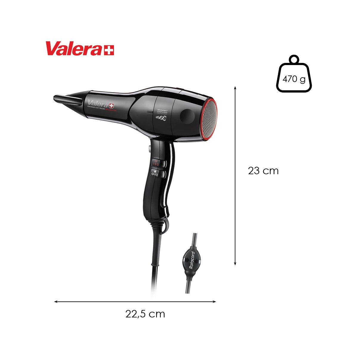 Sèche cheveux professionnel Performer Light Pro 2000 Swiss Selection couleur unique, VALERA
