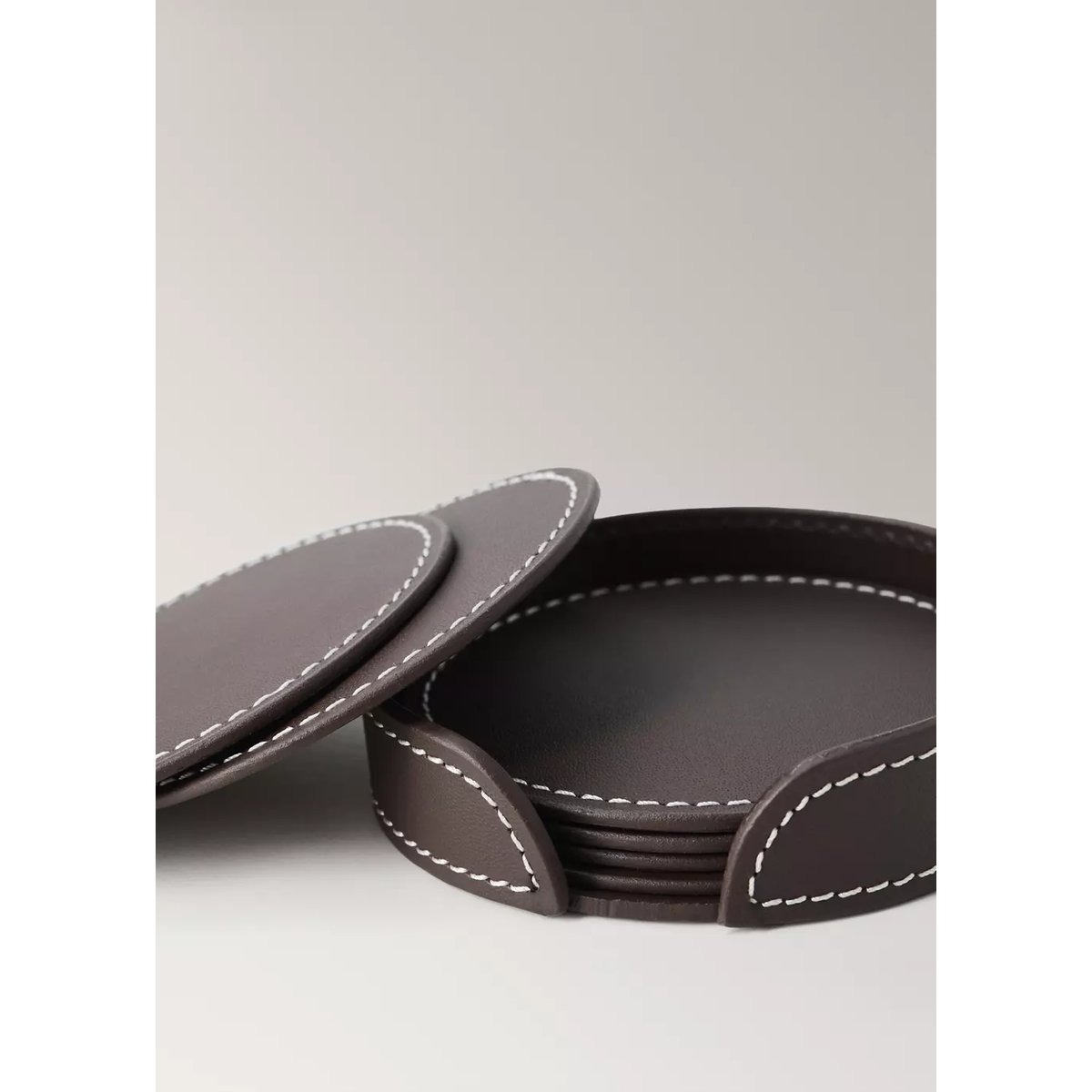 Dessous de verre 100 % cuir marron, MANGO HOME