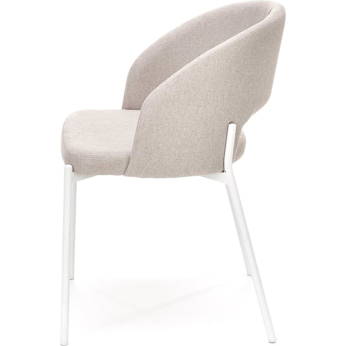 Chaise rembourrée dossier enveloppant TIALLES beige clair tressé, RECOLLECTION
