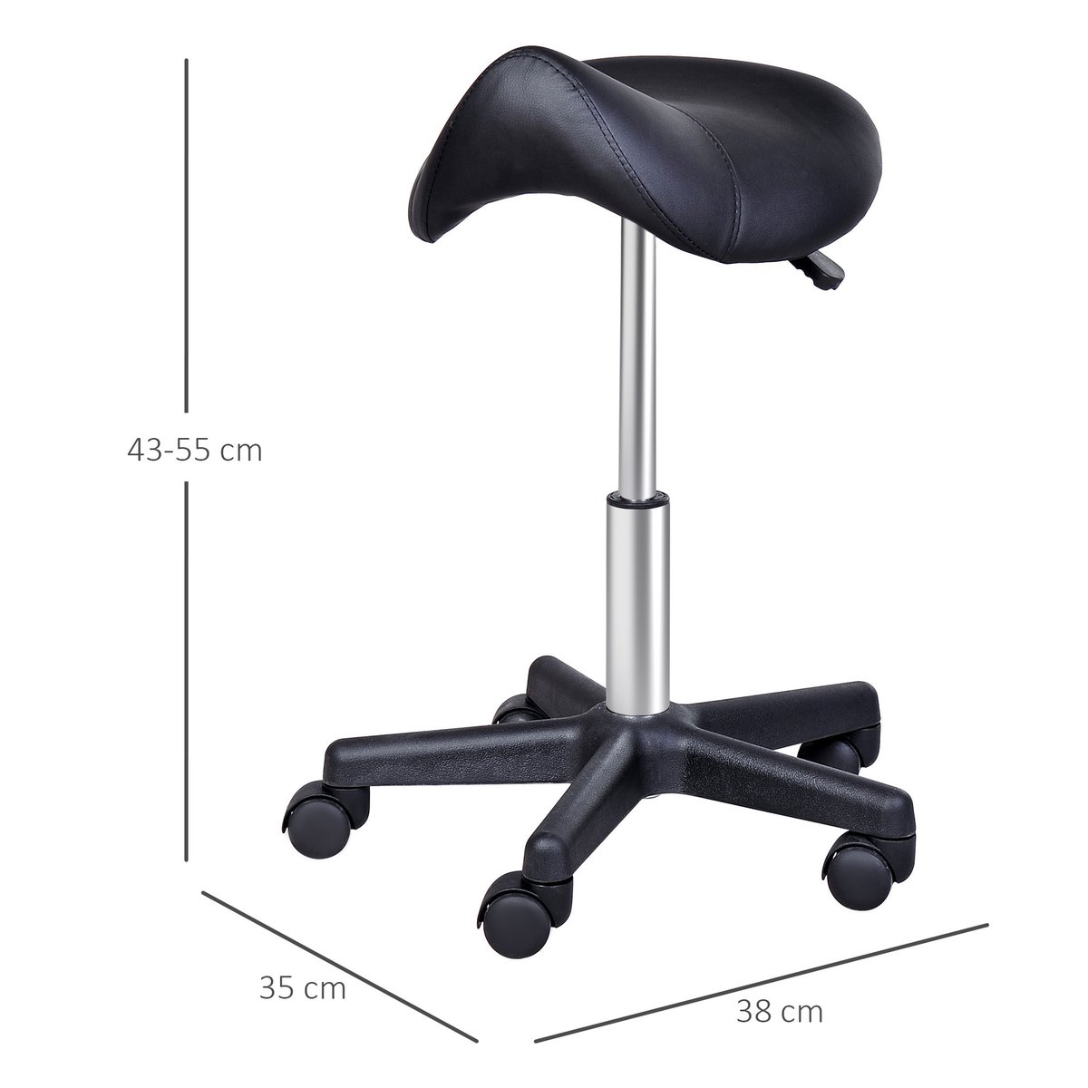 Tabouret de salon Métal Noir noir, HOMCOM