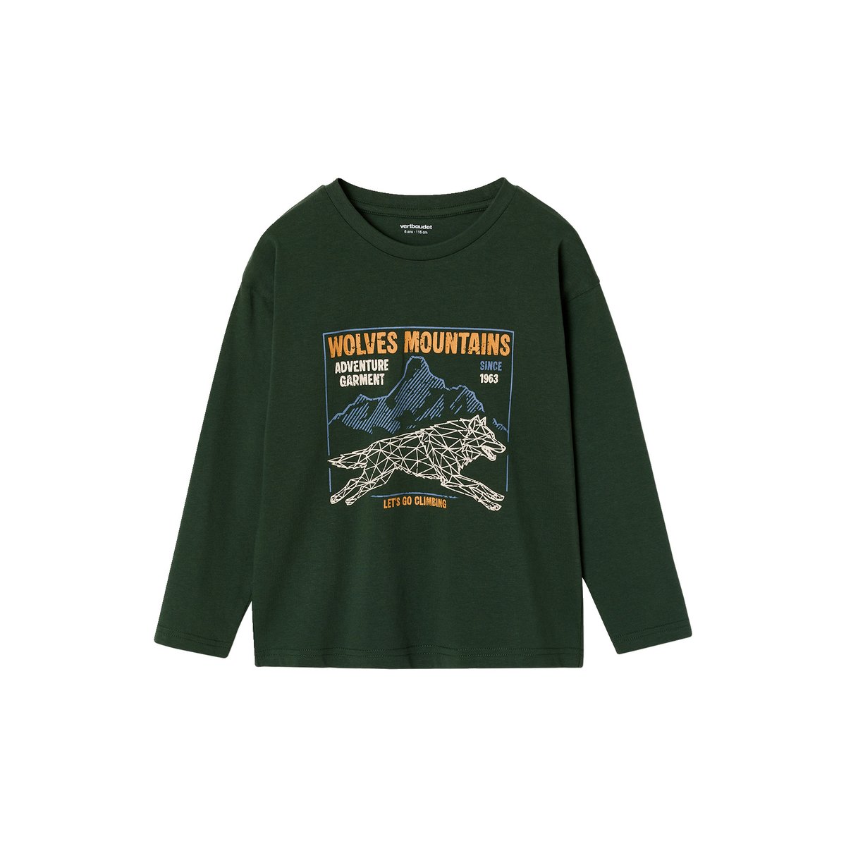 T-shirt manches longues vert, VERTBAUDET