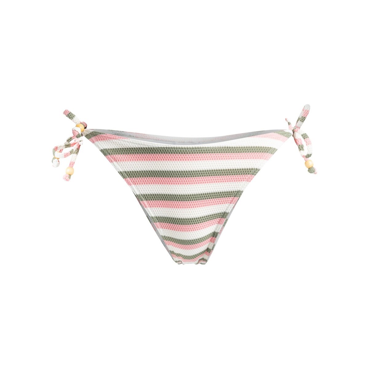Bas de maillot de bain à couvrance échancrée SAIDIA. beige parchement wave runner stripe, ROXY