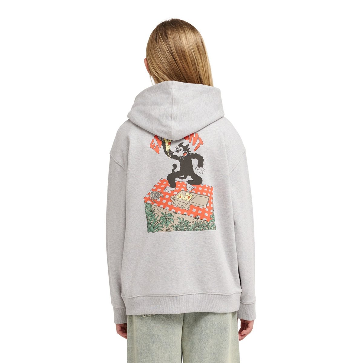 Sweat à capuche PIZZA gris mid grey heather, ELEMENT