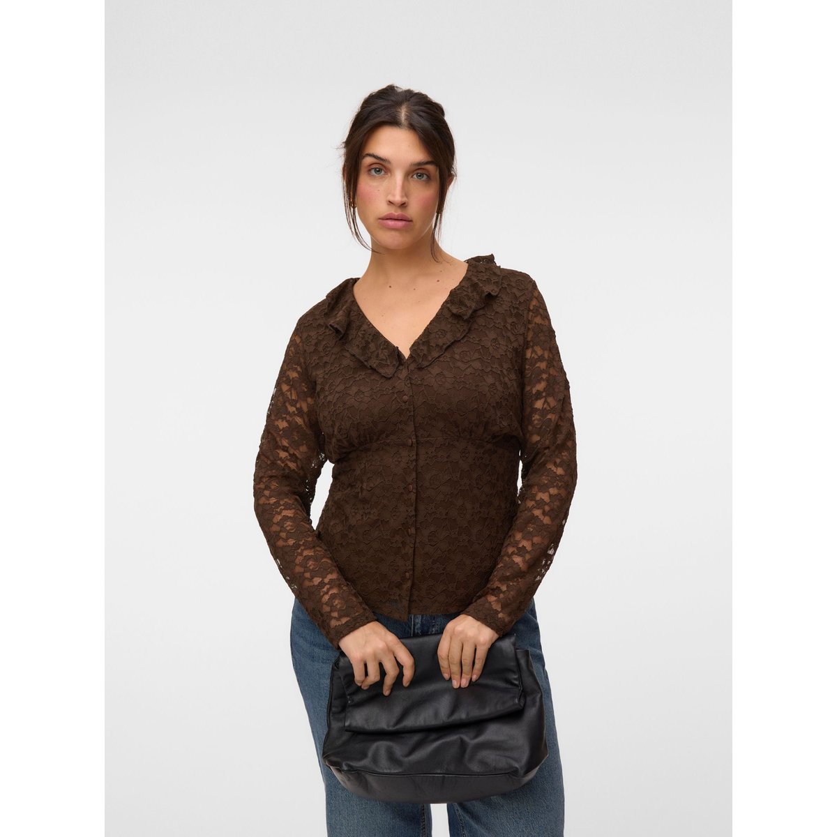 Top chocolate brown, VERO MODA