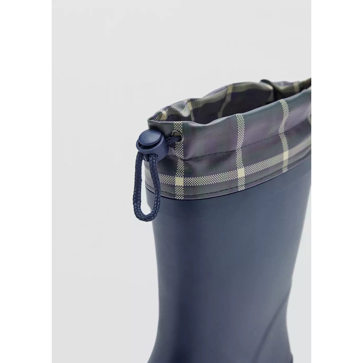 Bottes de pluie détail carreaux bleu marine, MANGO KIDS