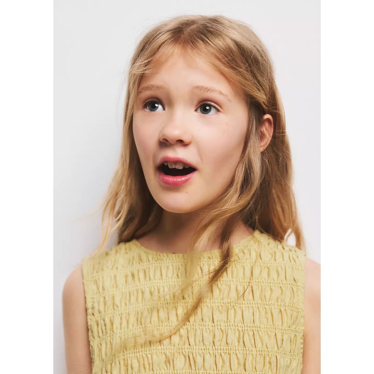 Blouse froncée nœuds jaune, MANGO KIDS