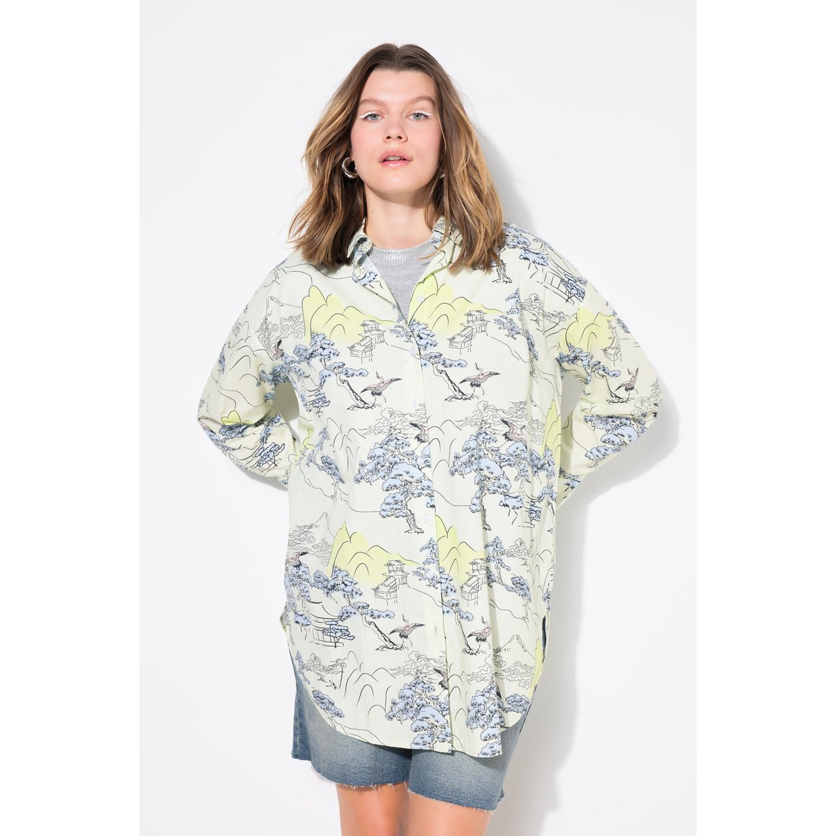 Chemisier oversize, manches longues jaune pastel, STUDIO UNTOLD