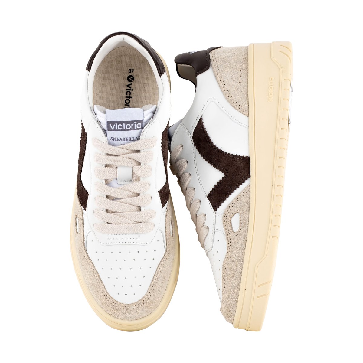 Basket Basse Cuir marron, VICTORIA