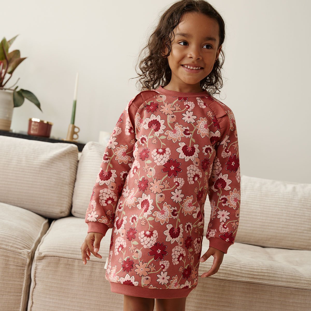 Robe enfant en molleton Harmony rose, PETIT BEGUIN