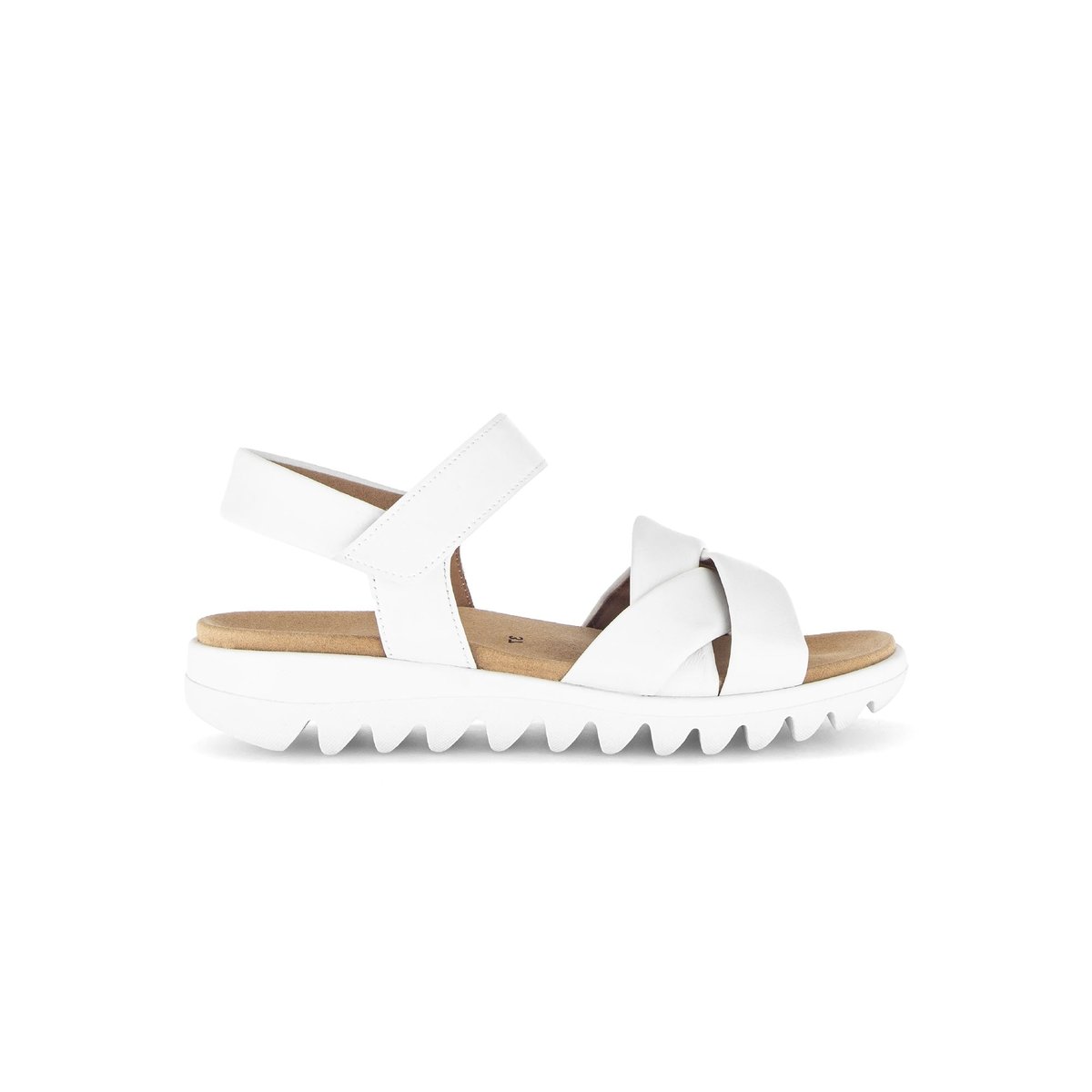 Sandales en cuir à talon compensé blanc, GABOR