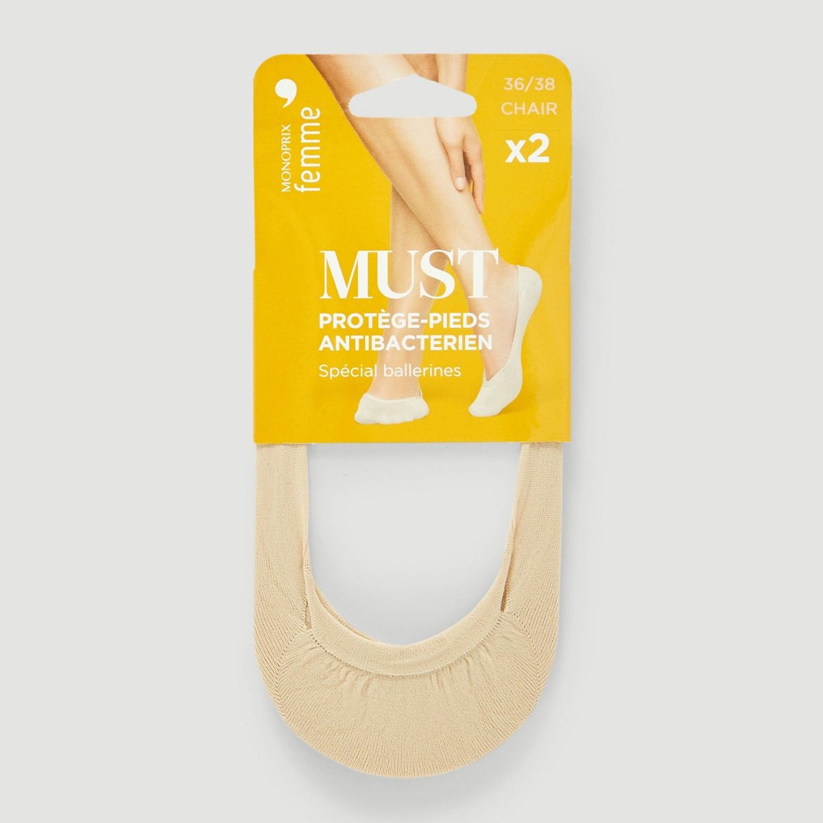Lot de 2 protège-pieds beige, MONOPRIX