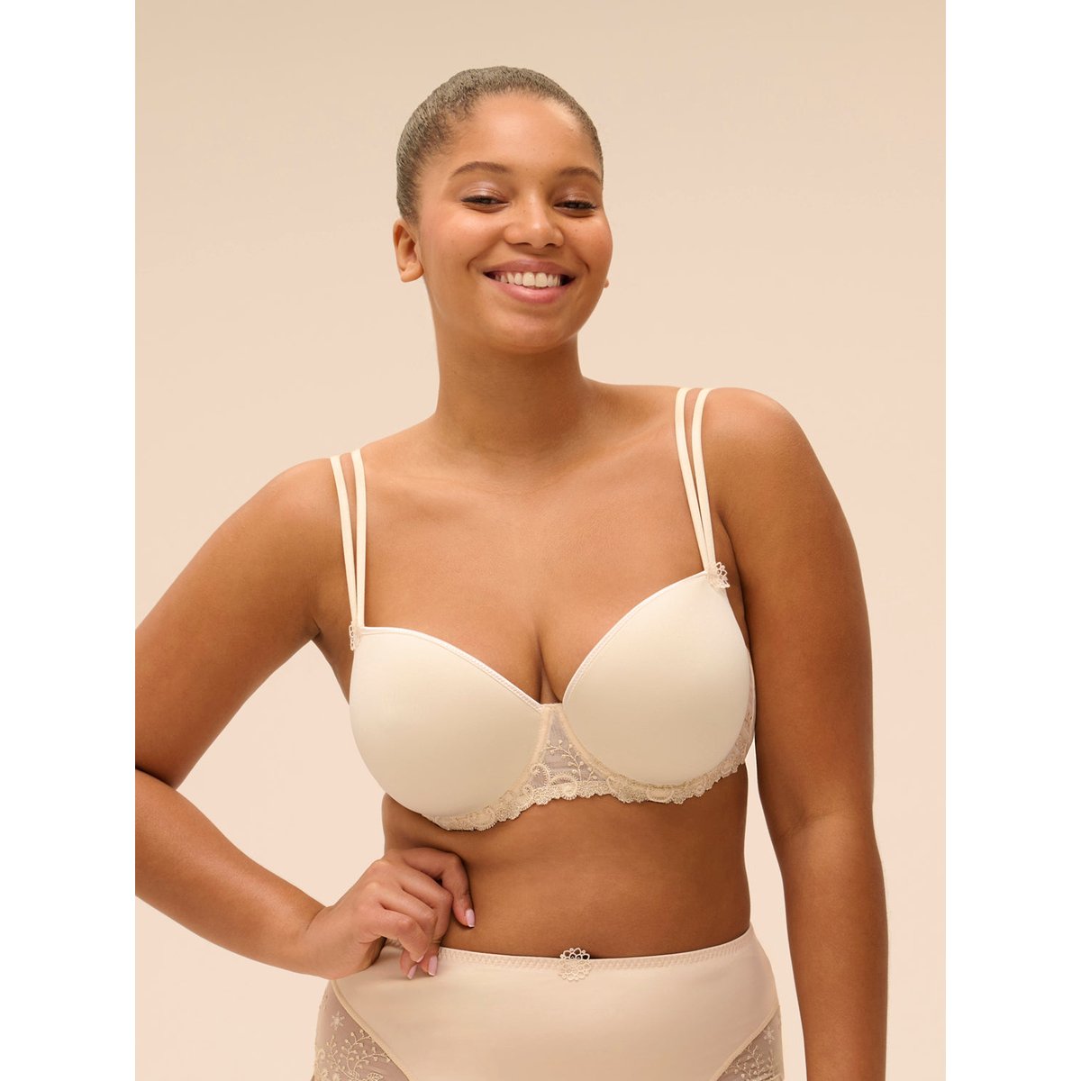 Soutien-gorge décolleté carré en spacer 3D, DÉLICE beige, SIMONE PERELE