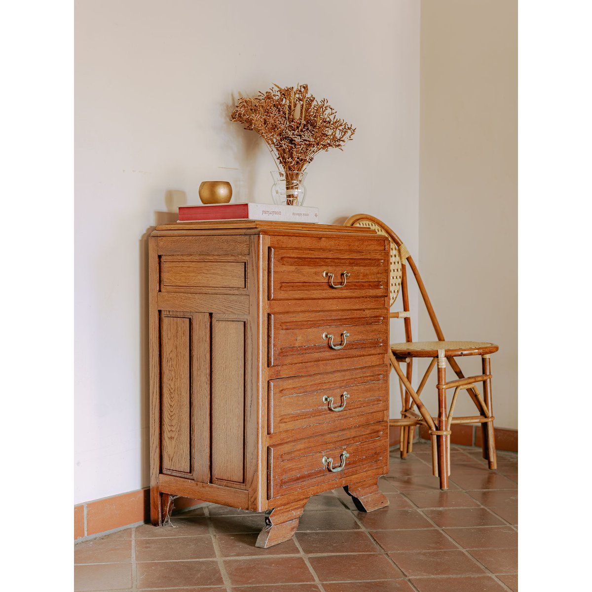 Commode classique en chêne massif Garance N°701 - Bon état bois clair, DEBONGOUT