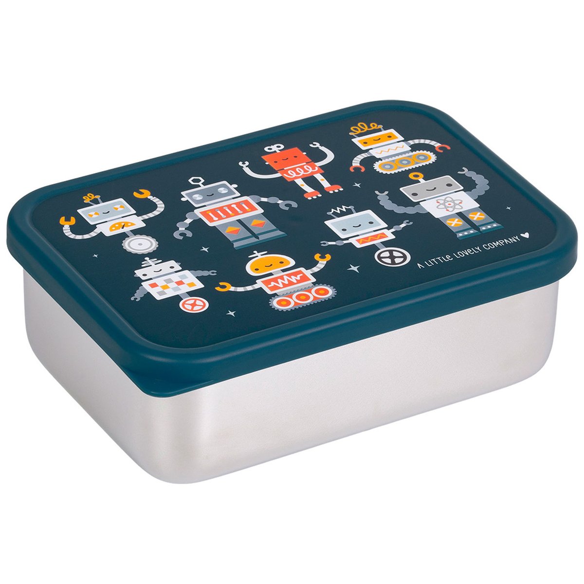 Lunch box en acier inoxydable bleu, orange, rouge, A LITTLE LOVELY COMPANY