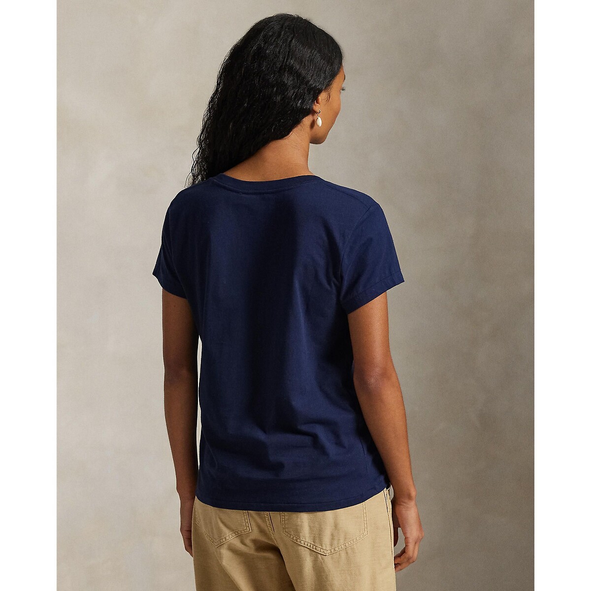 T-shirt col V à manches courtes marine, POLO RALPH LAUREN