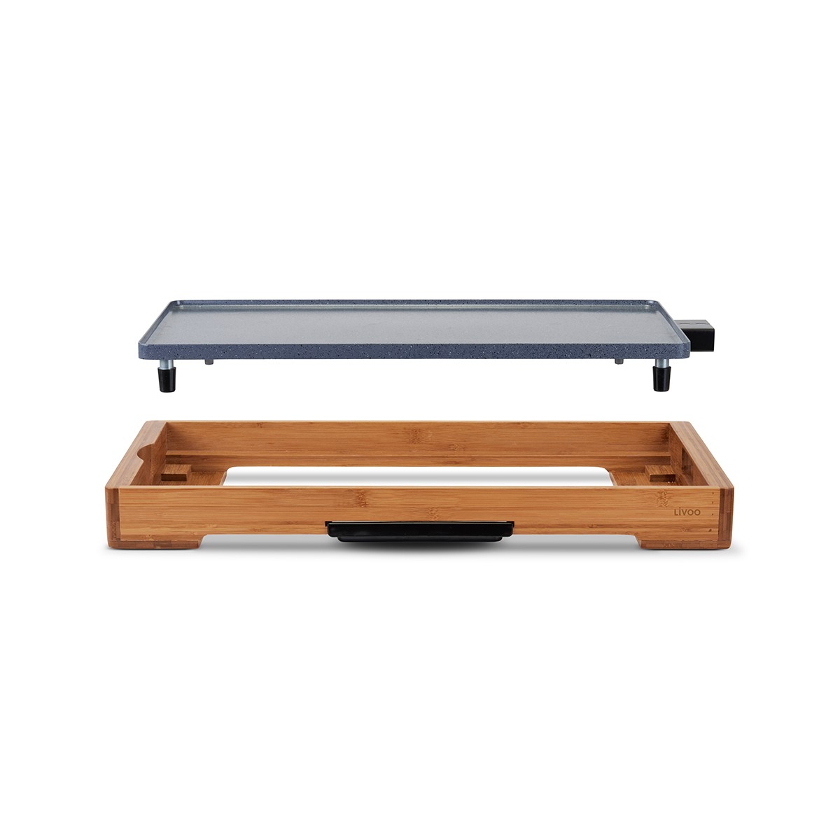 Plancha bambou revêtement céramique couleur unique, LIVOO