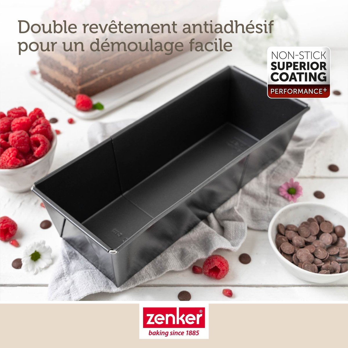 Moule à cake extensible 20 à 35 cm PERFECTBACK+ noir, ZENKER