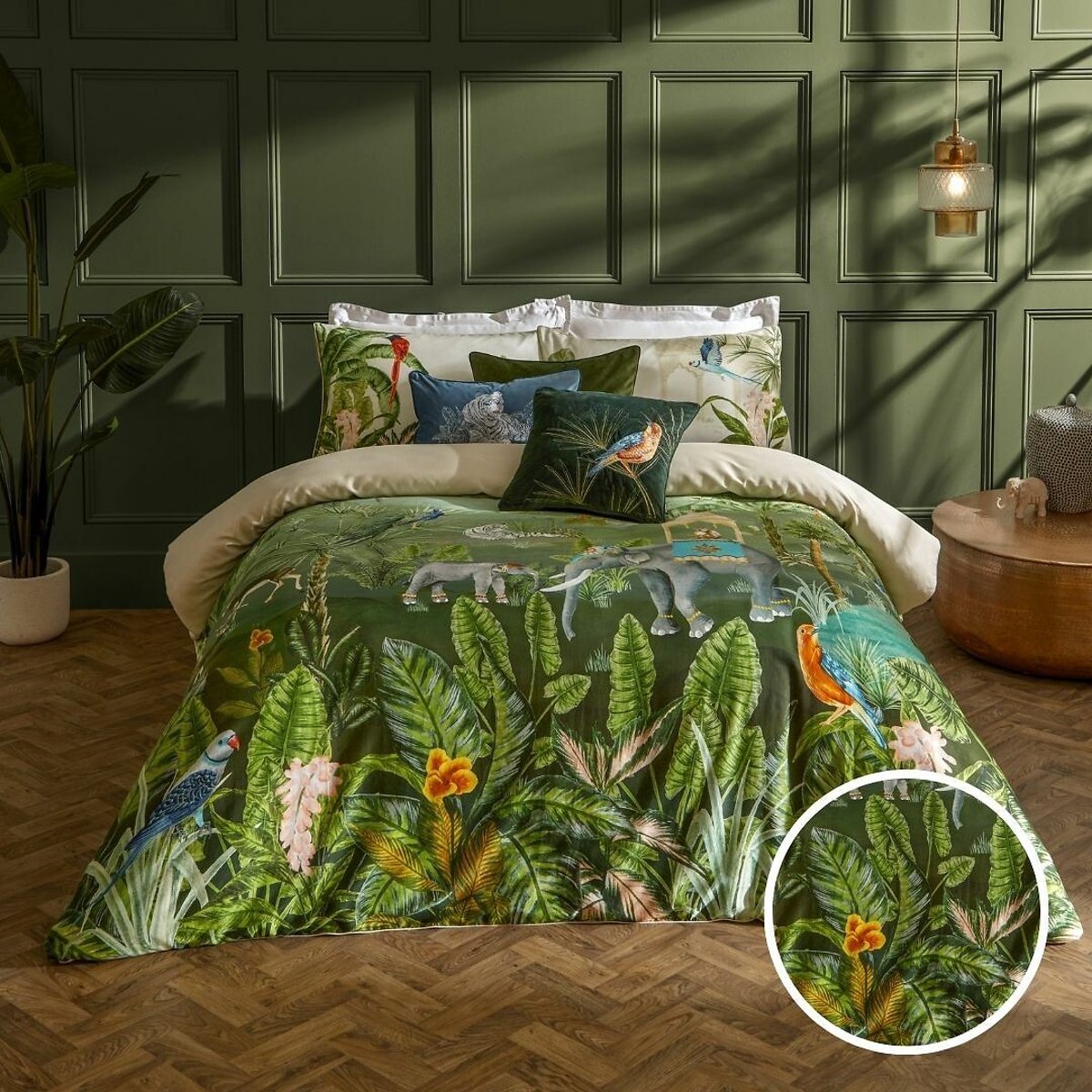 Odisha 100% Cotton Sateen Duvet Cover and Pillowcase Set multi-coloured, PAOLETTI