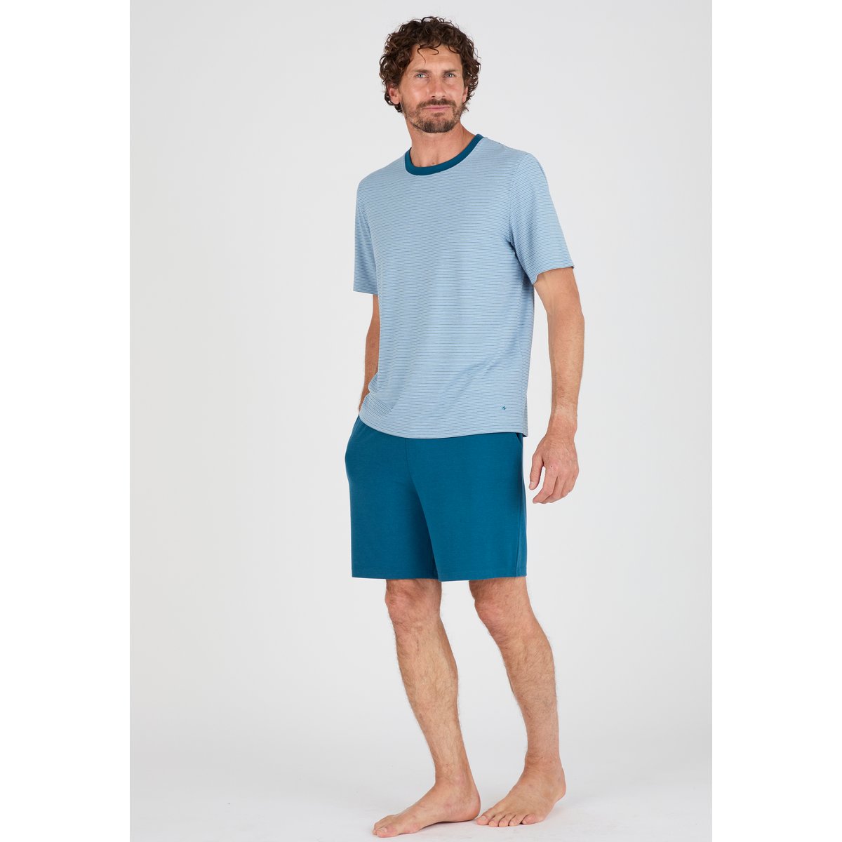 Pyjashort Climatyl bleu clair rayé, DAMART
