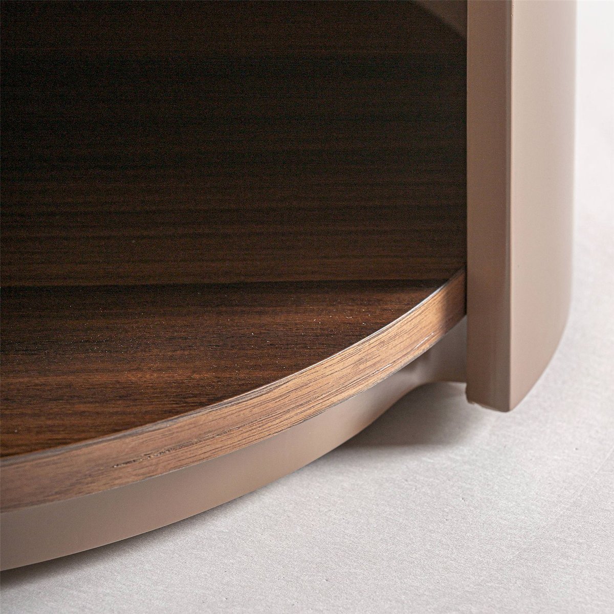Table de chevet en bois style art déco marron chêne finition teintée blanche, RECOLLECTION