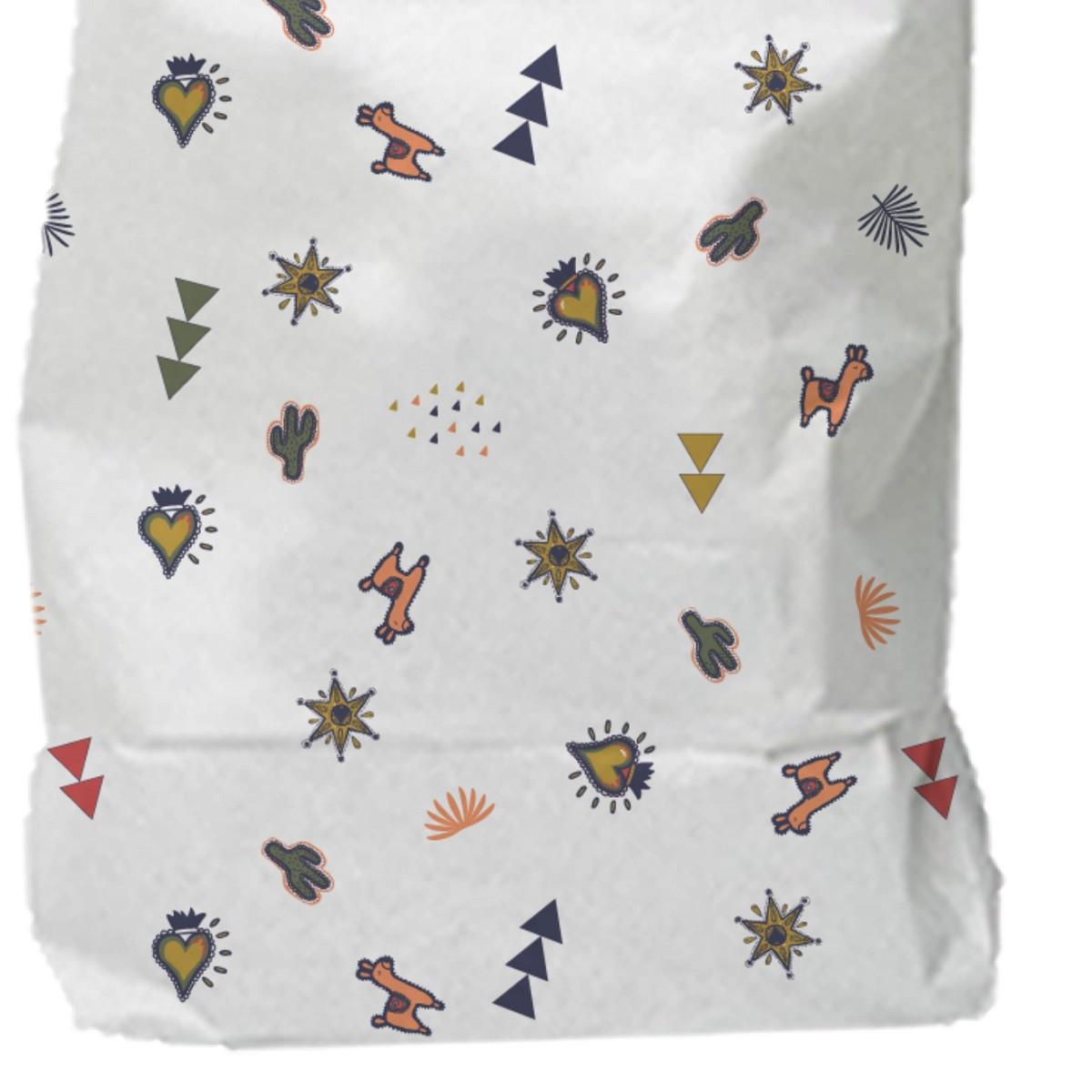 Lot de 3 sacs de rangement déco en papier kraft LALAMA multicouleur, FUTURE HOME