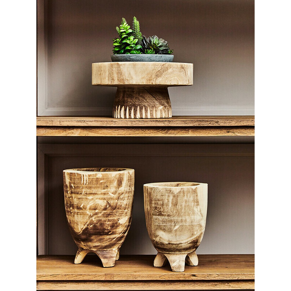 Large Natural Wooden Planter natural, FIFTY FIVE SOUTH