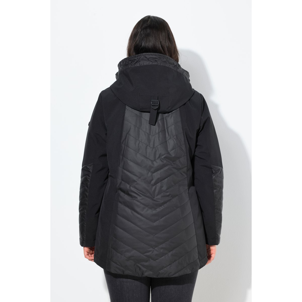 Veste matelassée Softshell à capuche noir, ULLA POPKEN