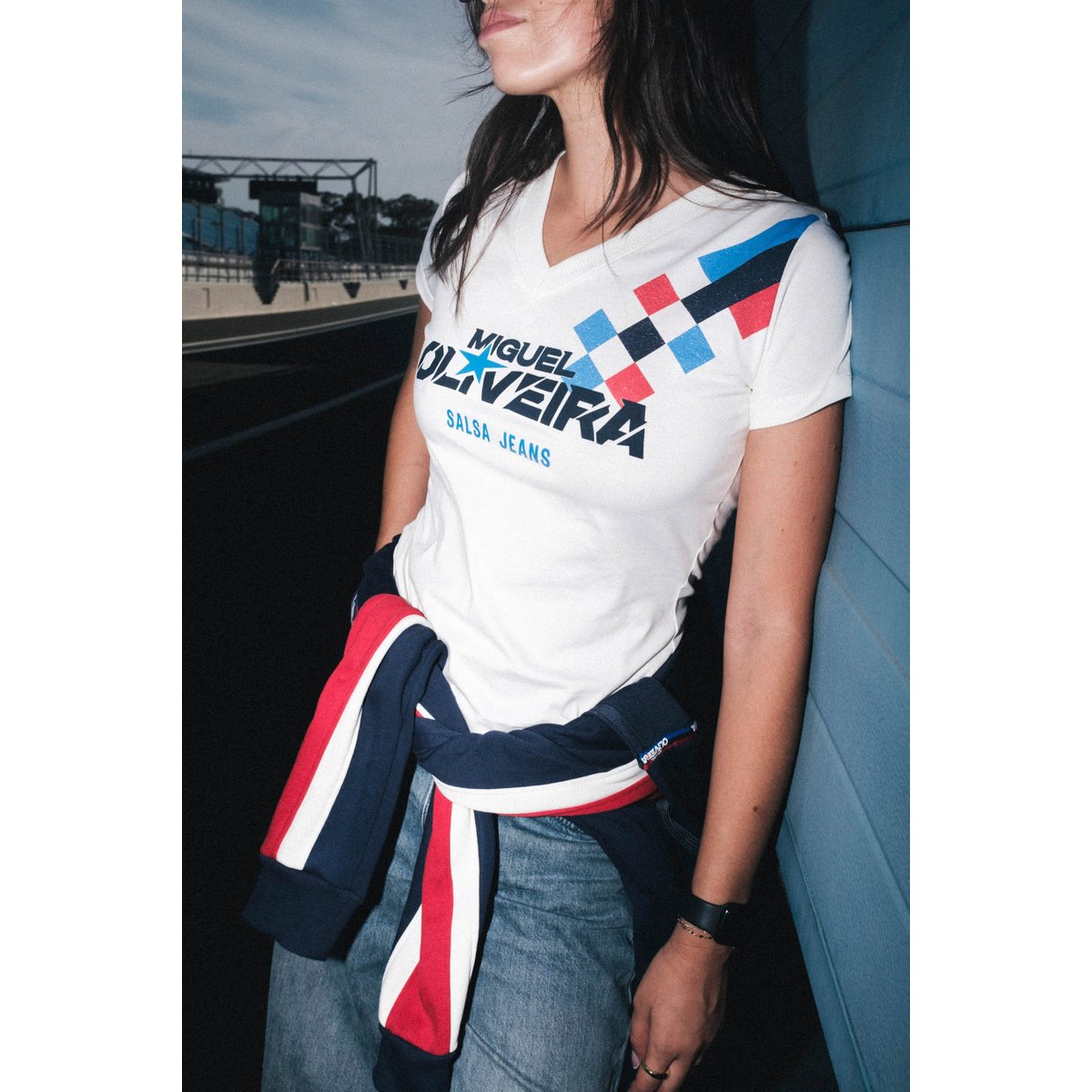 T-SHIRT MIGUEL OLIVEIRA X SALSA JEANS blanc, SALSA JEANS