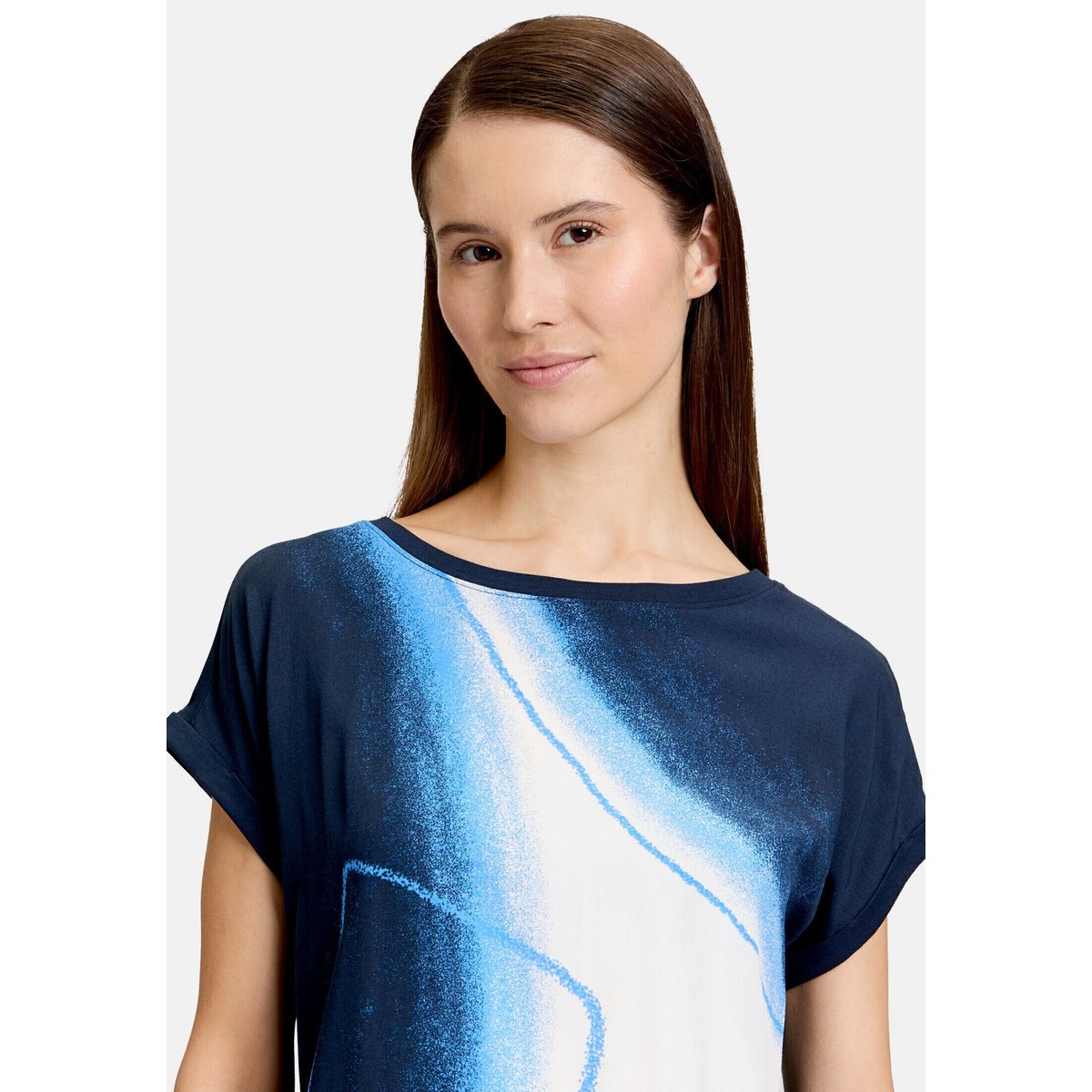 Haut casual à imprimé bleu foncé/bleu, BETTY & CO
