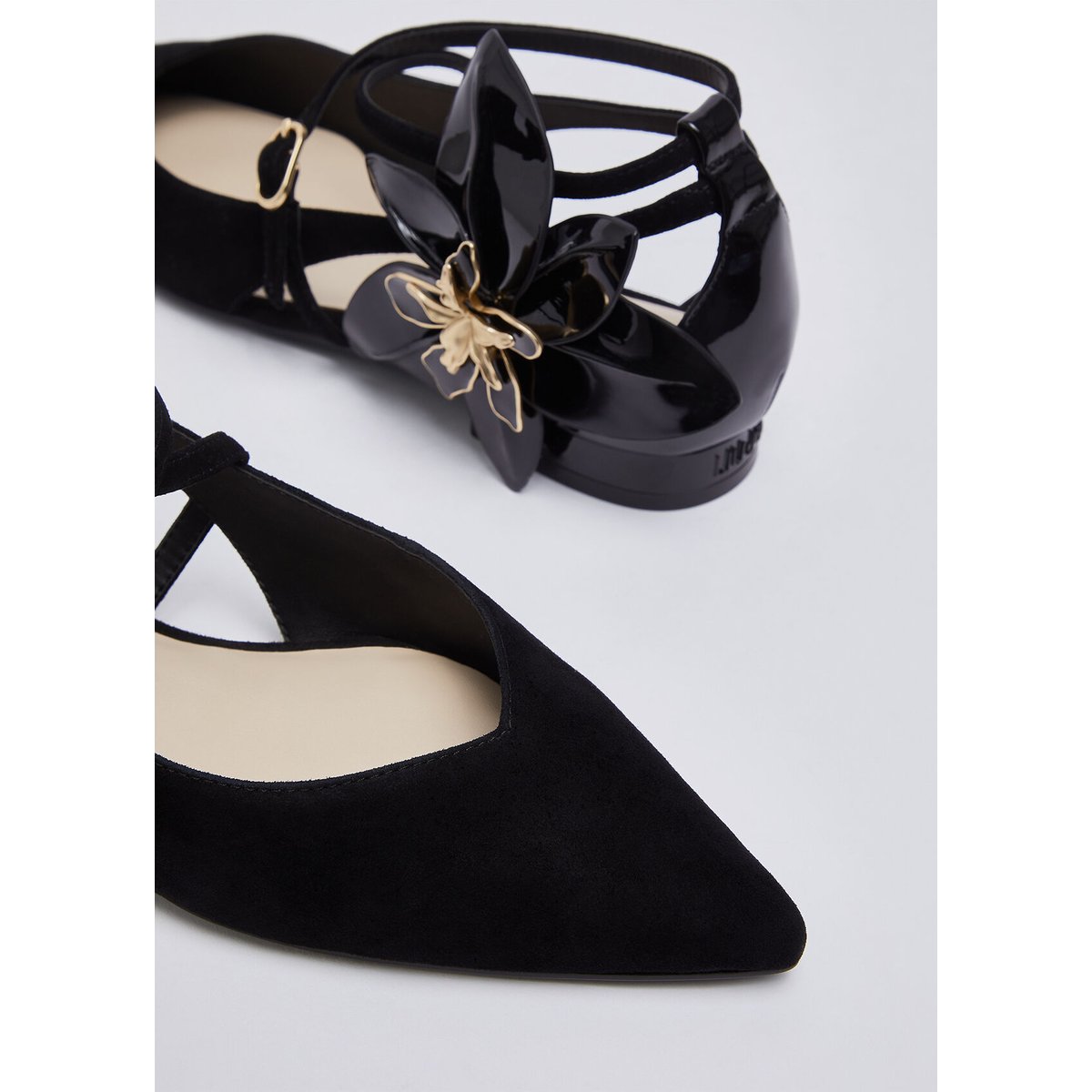 Ballerines avec maxi fleur noir, LIU JO