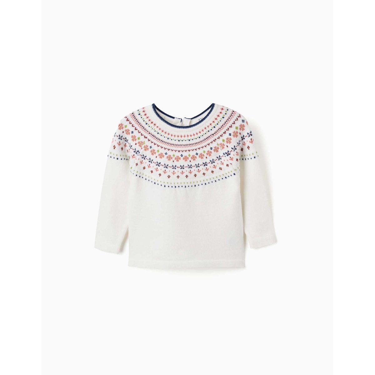 Pull en maille avec motif jacquard blanc, ZIPPY