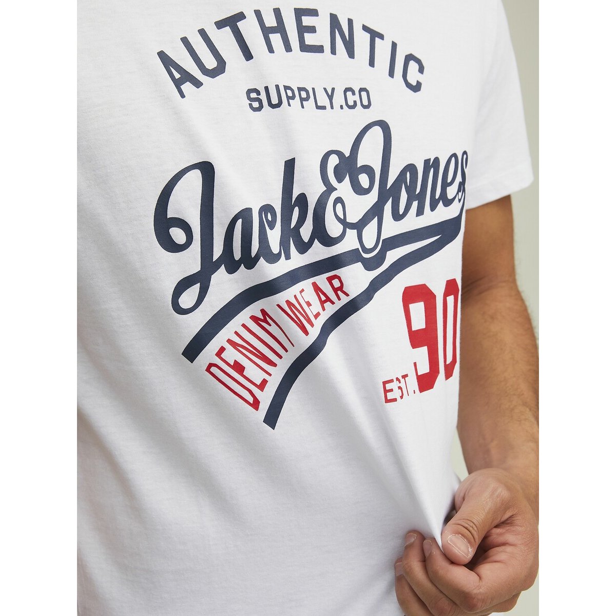 Lote de 3 camisetas negro + blanco + azul marino, JACK & JONES