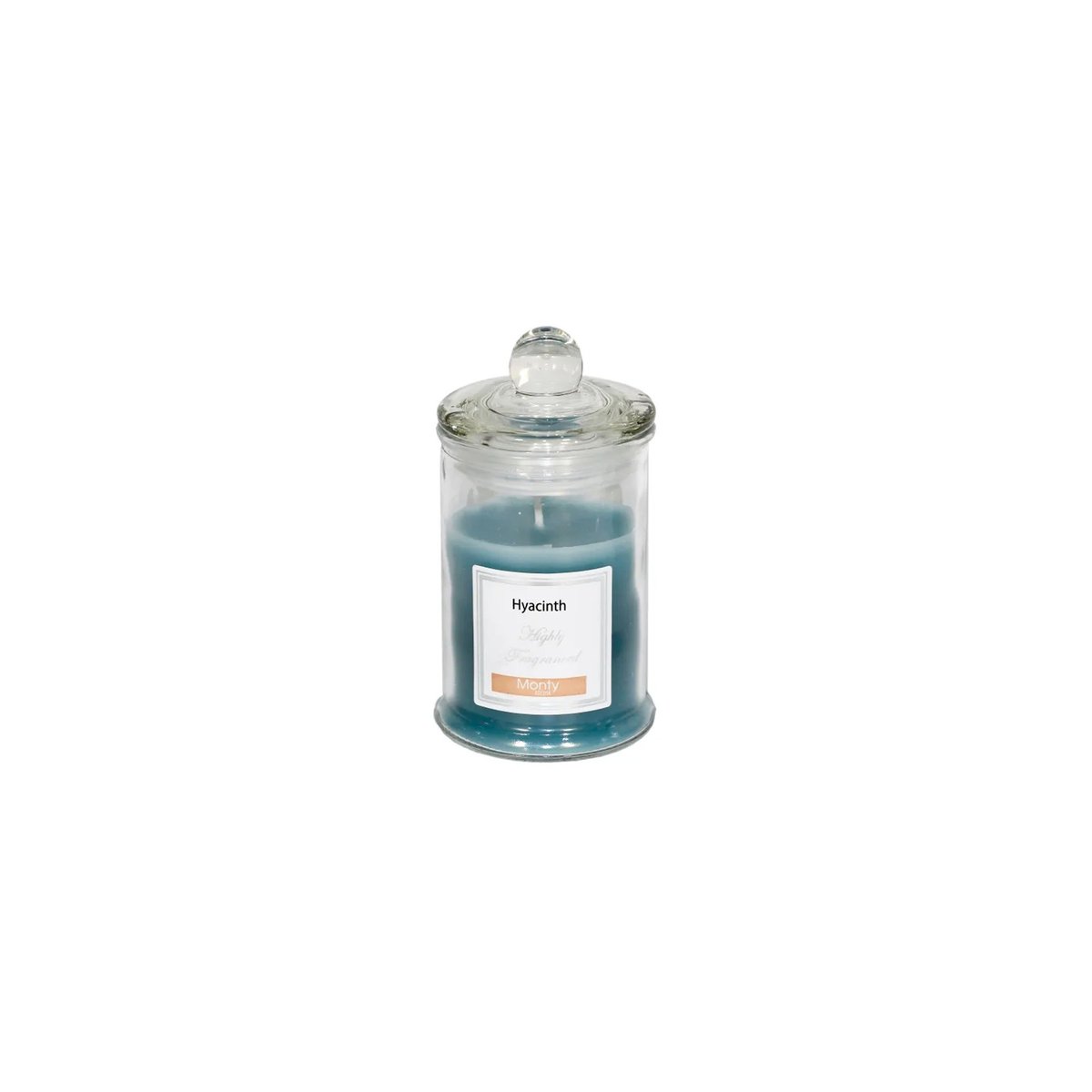 Bougie parfumée dans pot en verre Jacinthe - 6x11cm bleu, WADIGA