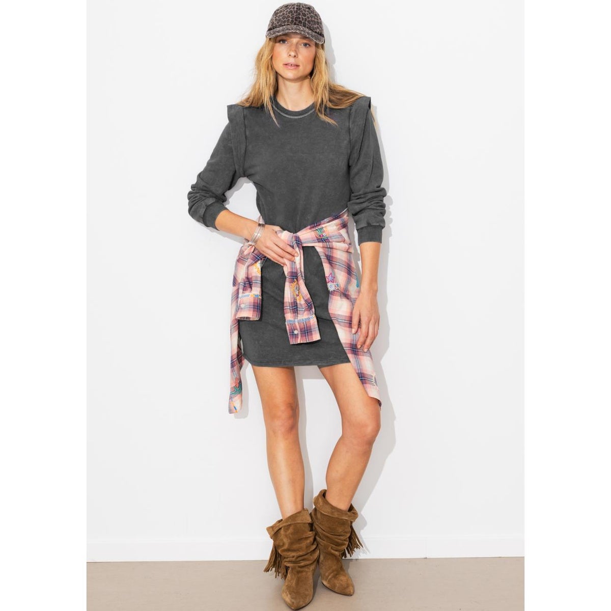 Robe sweat-shirt gris, PROMOD