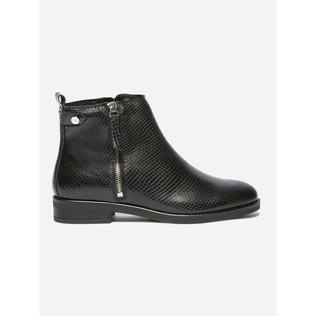 Boots zippées FABIOLA python noir, TBS