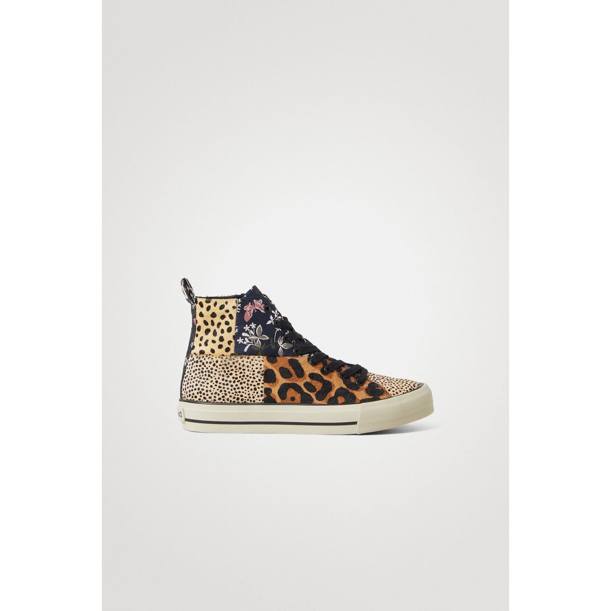 Sneakers Montantes Patch En Cuir marron, DESIGUAL