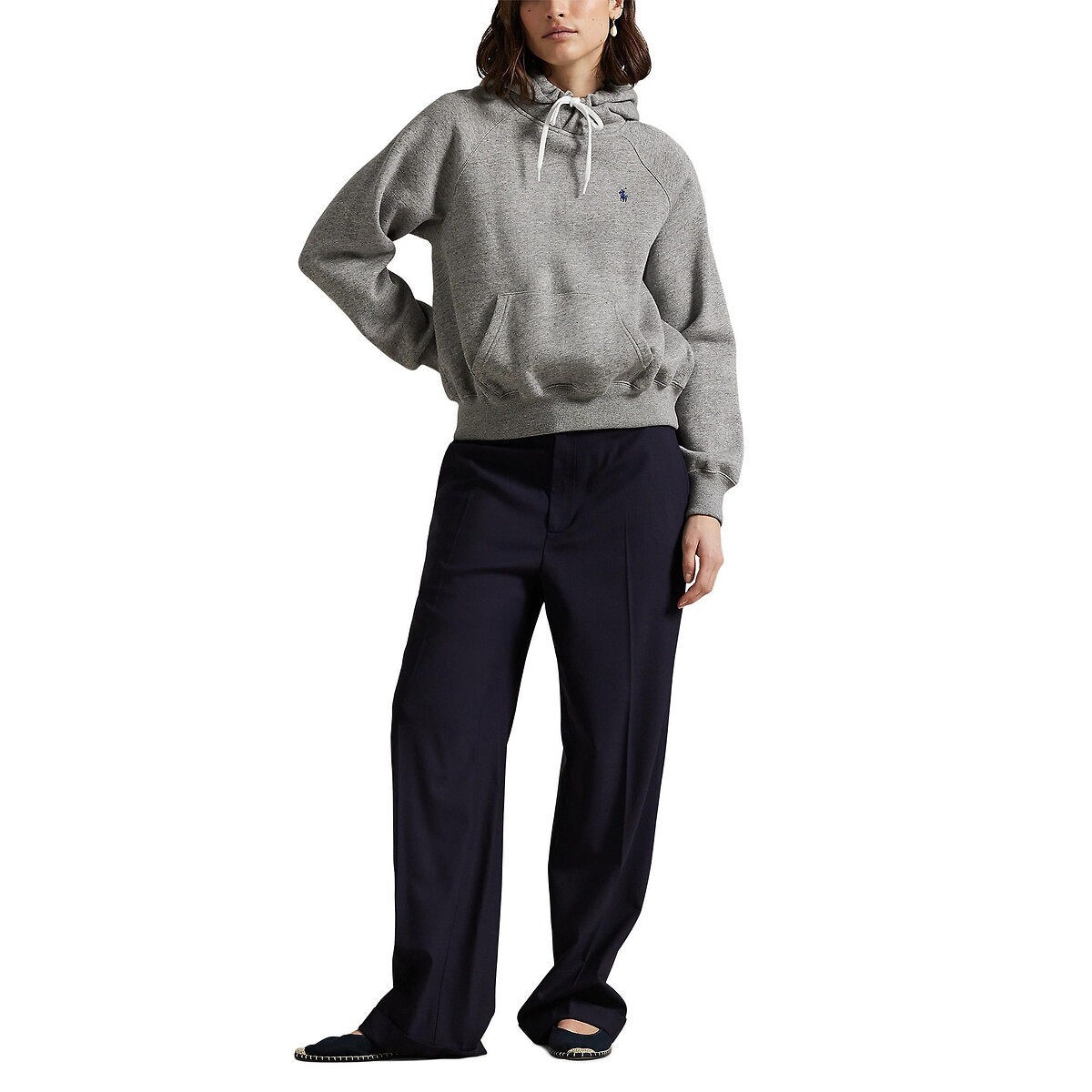 Kangaroo Pocket Long Sleeve Hoodie grey, POLO RALPH LAUREN