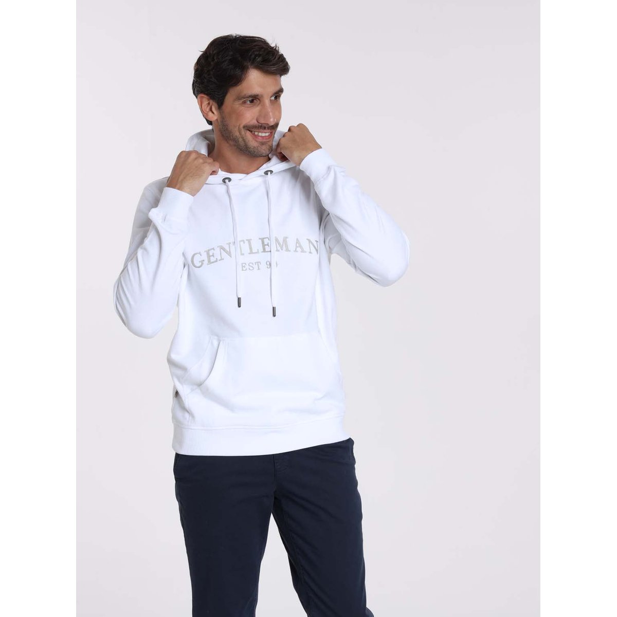Sweat manches longues coton SALOU blanc, GENTLEMAN FARMER
