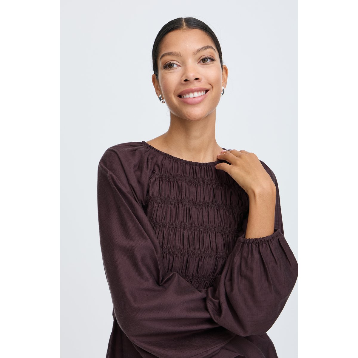 Blouse à manches longues bordeaux fudge, B.YOUNG