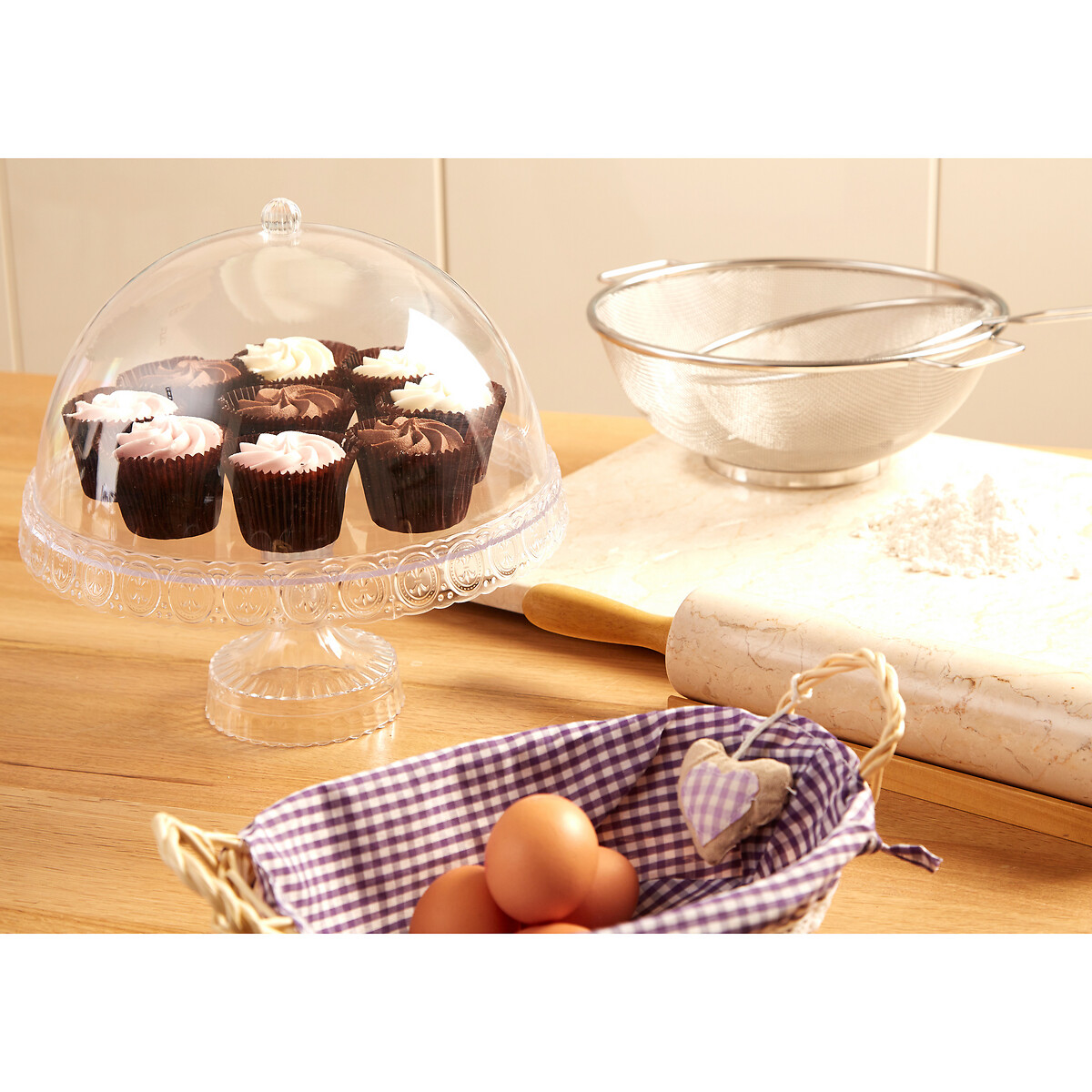 Acrylic Cake Stand with Dome Lid transparent, SO'HOME