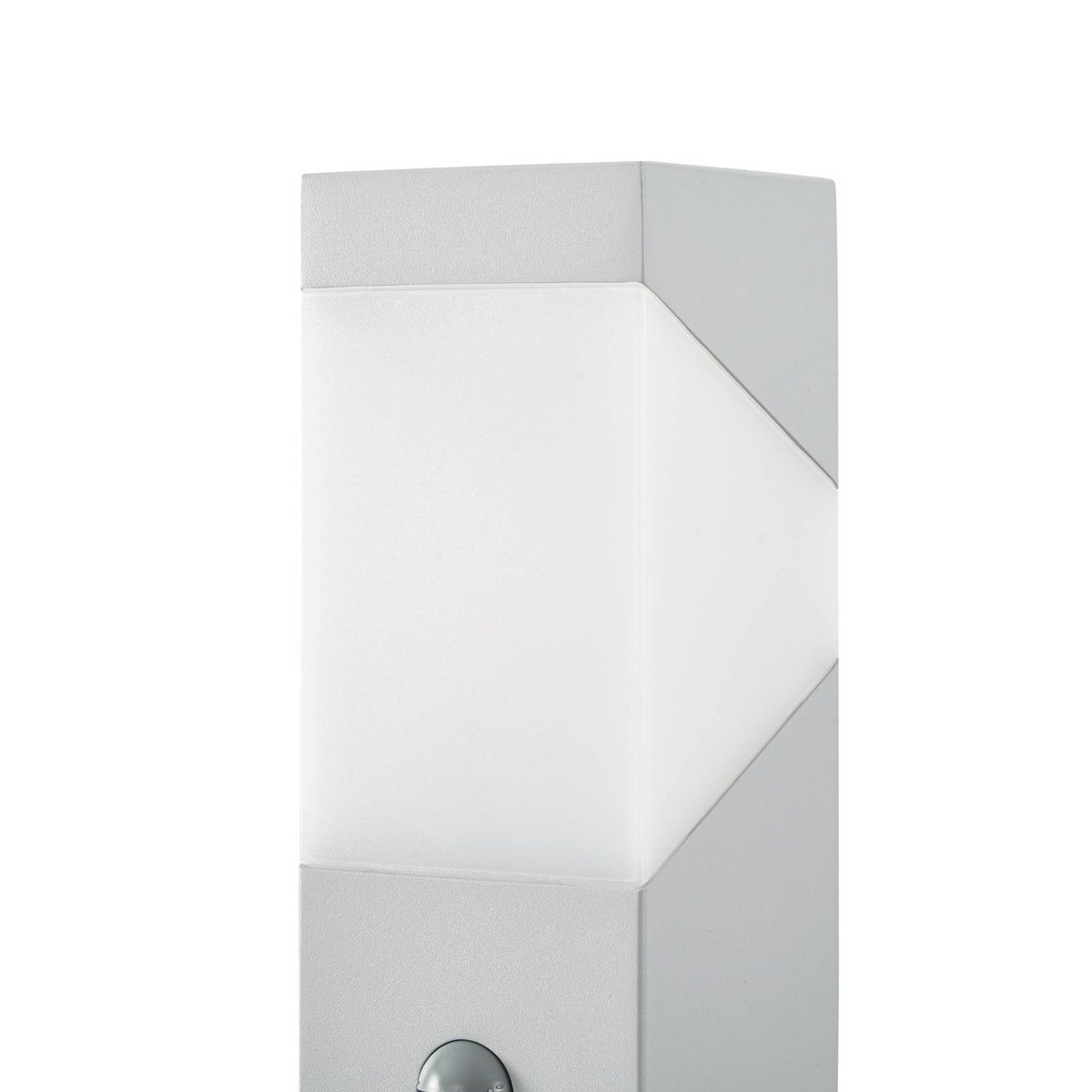 Luminaire extérieur en aluminium moderne gris clair, blanc opale, LUCANDE