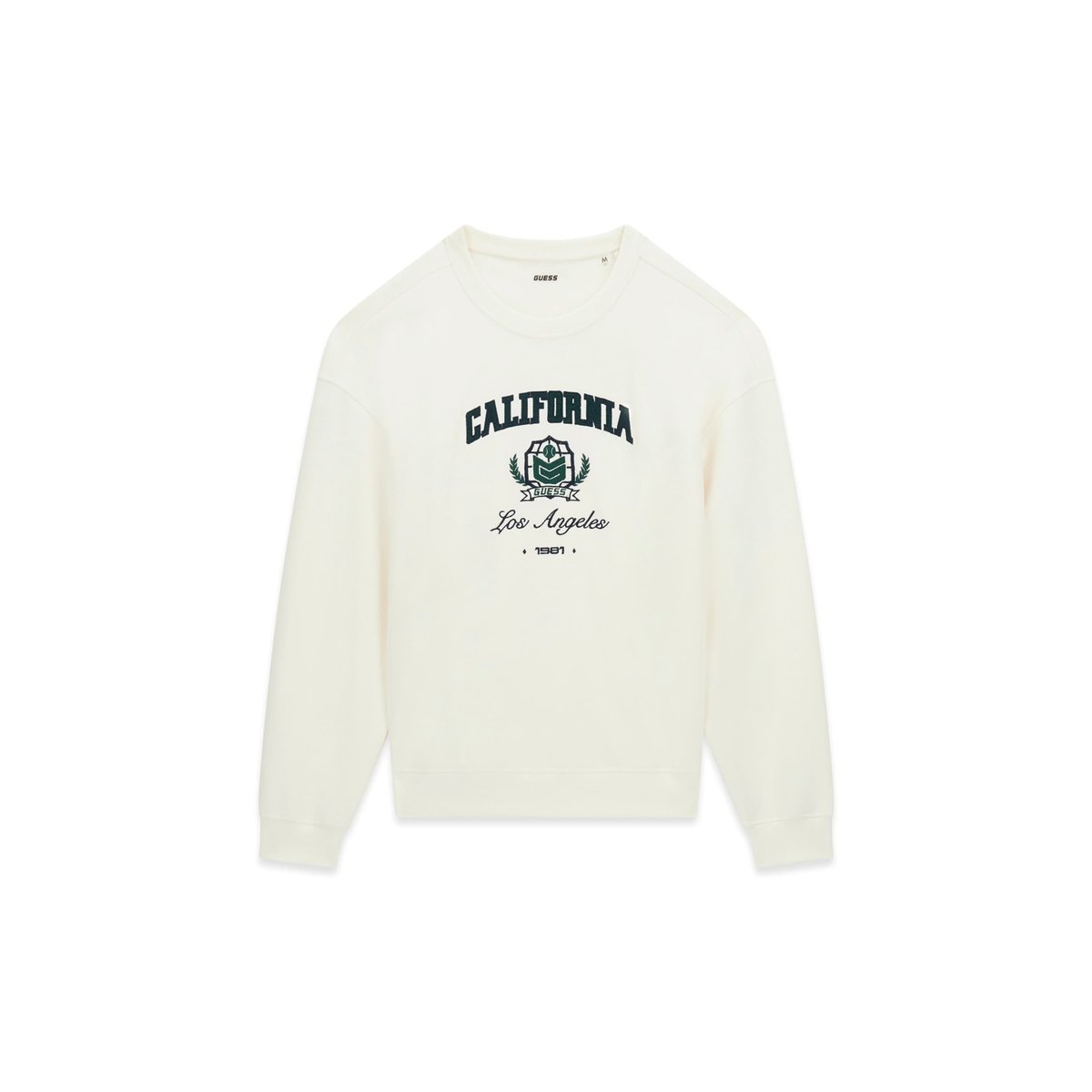 Sweatshirt Avec Logo Brodé blanc, GUESS