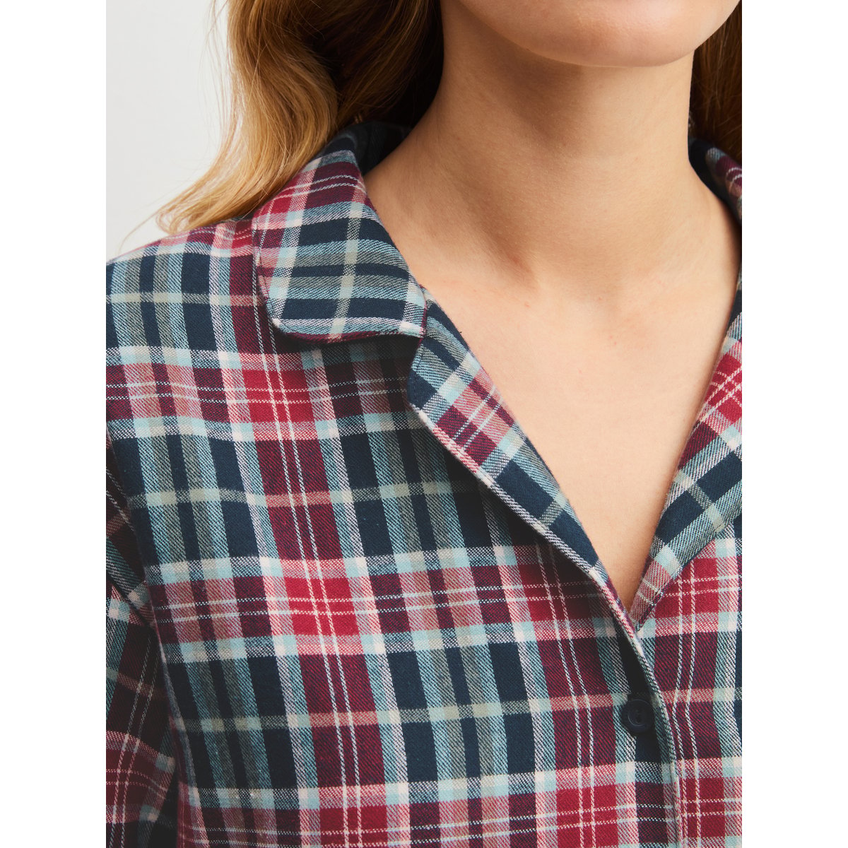 Chemise de nuit en flanelle, longueur 95 cm manches longues Coton HOLIDAY DREAMS saphir foncé, CALIDA