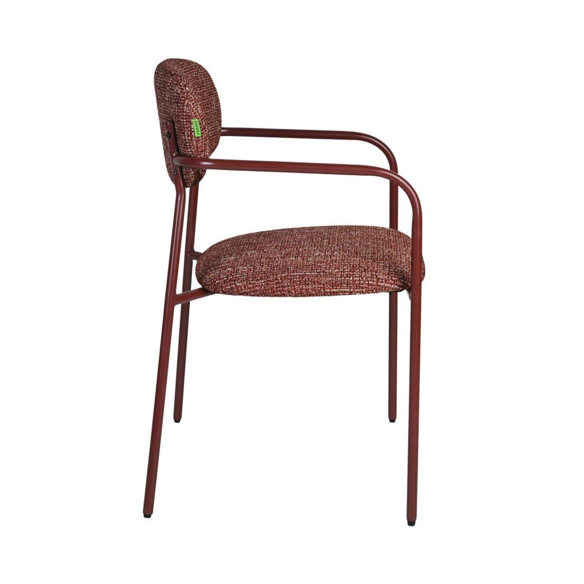 Lot de 2 fauteuils de table en tissu pieds métal- ANATOLE bordeaux, DRAWER