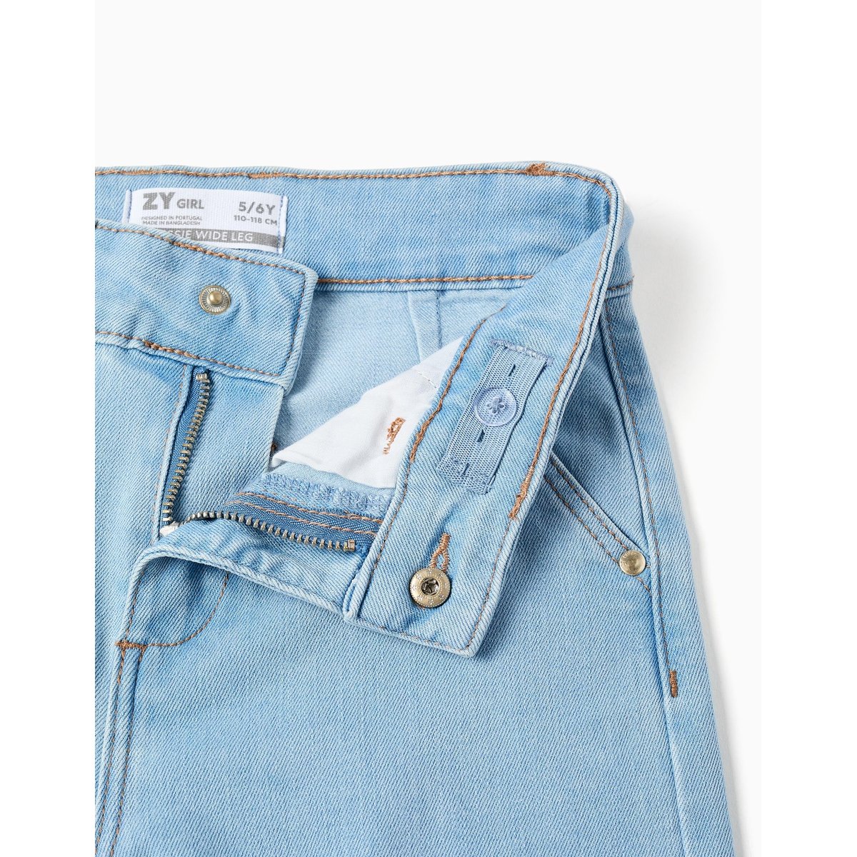 Jean à jambe large avec poches devant et derrière bleu clair, ZIPPY