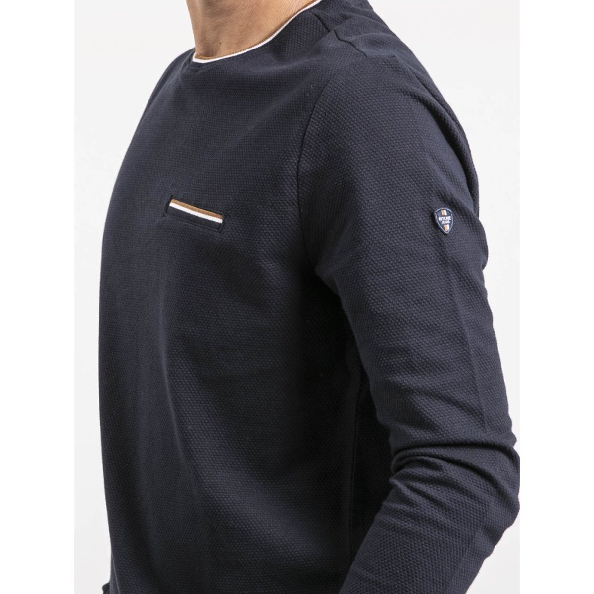 T-shirt Manches Longues Pur Coton Jinicole bleu marine, RITCHIE