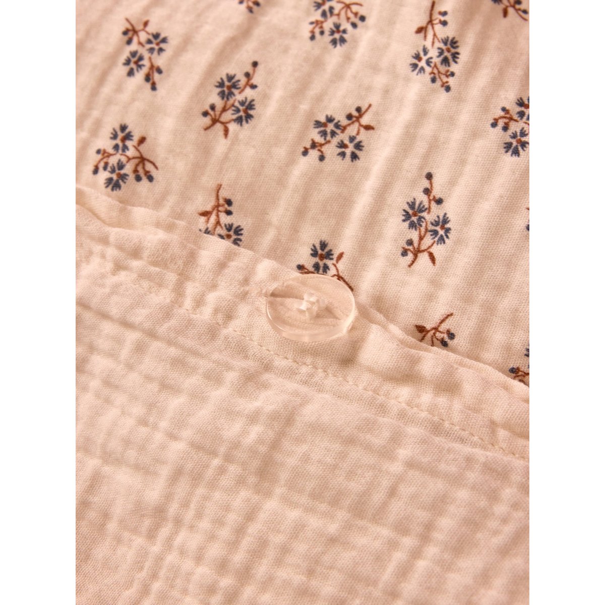Housse de couette gaze de coton "Lorette" imprimé fleurs, CYRILLUS